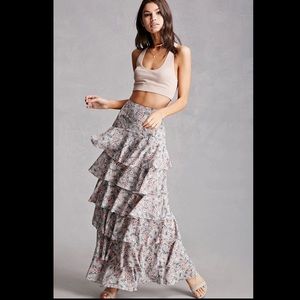 NEW Pixie + Diamond Flowy Maxi Floral Print Skirt